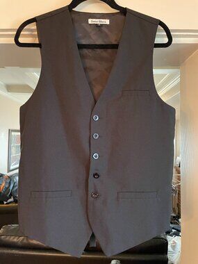 Daniel Ellissa Black 5 Button Point Waistcoat Tuxedo Formal Suit Vest - S